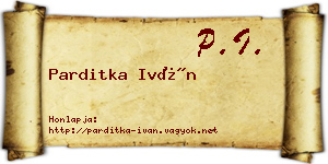 Parditka Iván névjegykártya