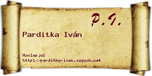 Parditka Iván névjegykártya